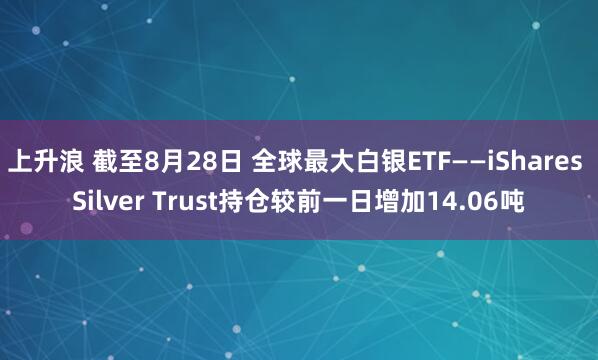 上升浪 截至8月28日 全球最大白银ETF——iShares Silver Trust持仓较前一日增加14.06吨